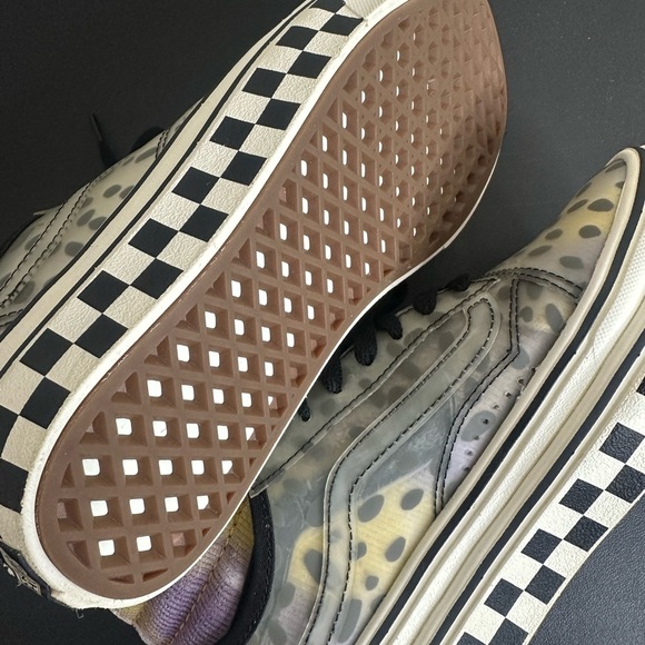 VANS SUPER CUSH SLOUCHED SNEAKER SHOES LEOPARD CHEETAH CHECKER GRay size 7 - Picture 5 of 10